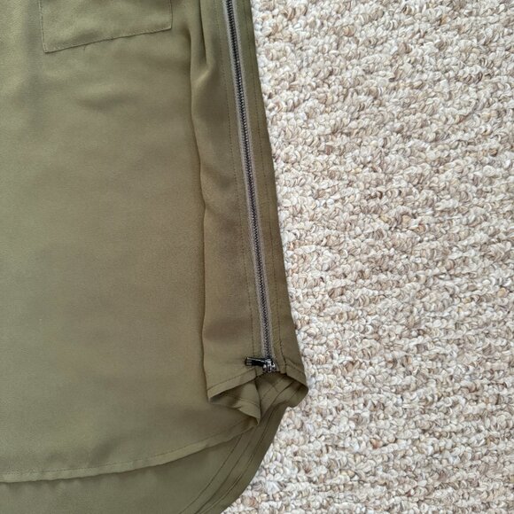 Naked Zebra‎ zippered sides tank double layers zipper pocket Olive Green S - Picture 4 of 10